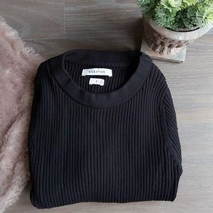 ARITZIA BABATON Black Ribbed fitted Sweater Tunic